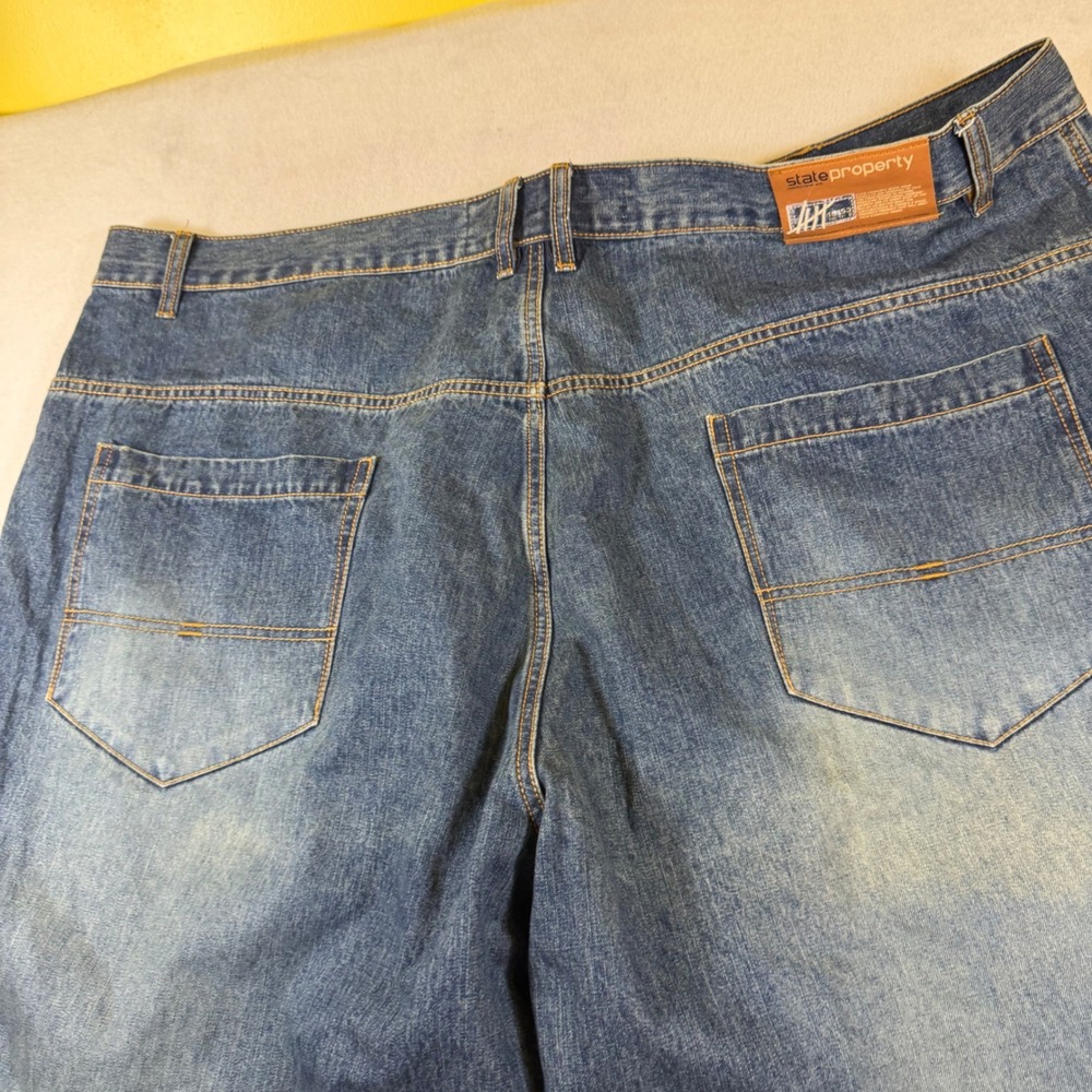 State Property Mens Size 50 Baggy Wide Leg Denim Jeans Blue‎ Medium Wash 18153
